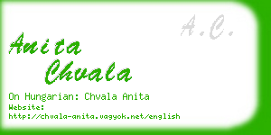 anita chvala business card